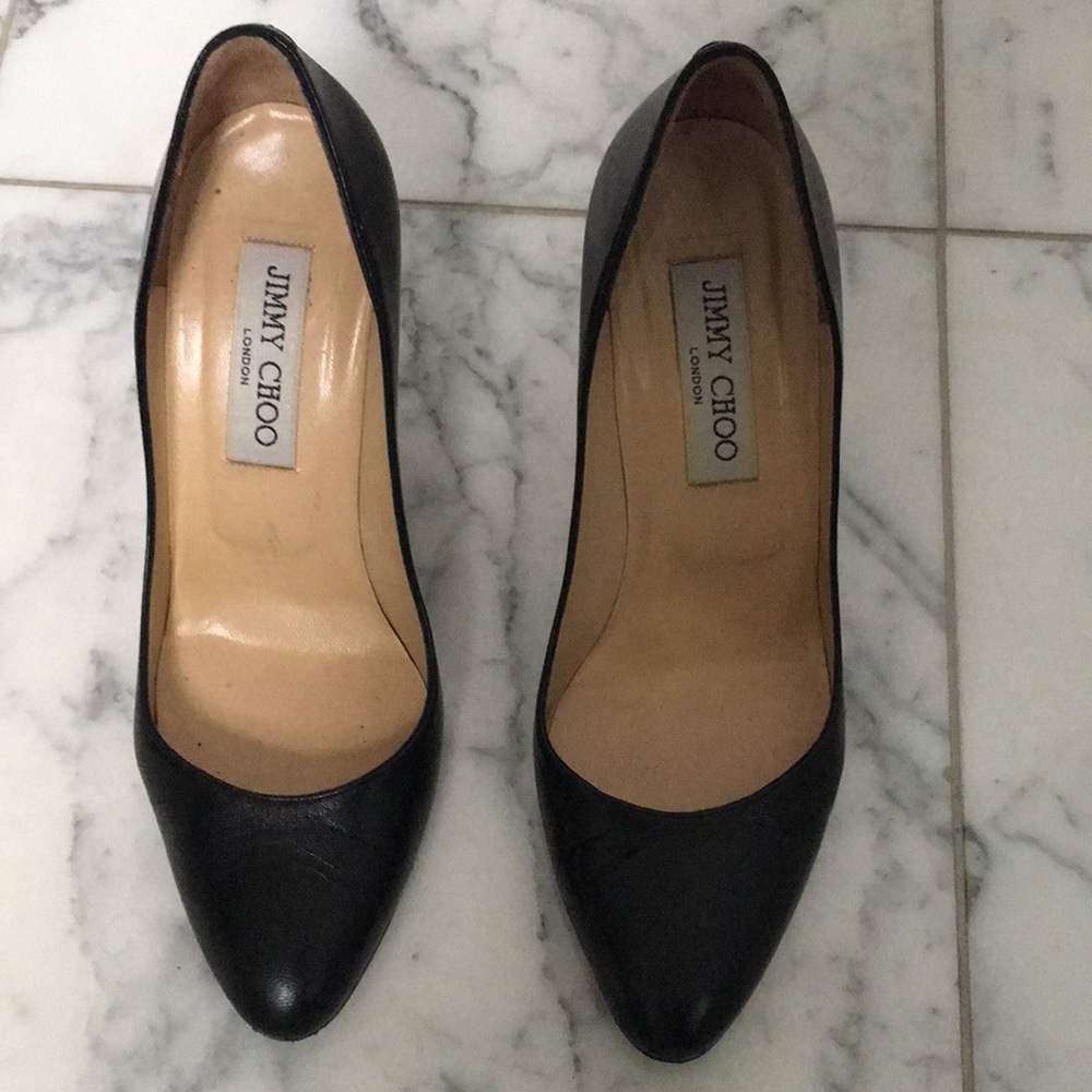 Jimmy Choo Gilbert Black Leather 85mm pumps